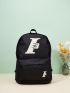 Men Letter Graphic Waterproof Functional Backpack