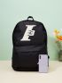 Men Letter Graphic Waterproof Functional Backpack