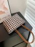 Houndstooth Pattern Square Bag