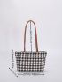 Houndstooth Pattern Square Bag