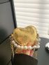 Mini Metallic Faux Pearl Decor Heart Design Novelty Bag