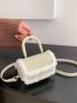 Mini Fuzzy Trim Flap Square Bag