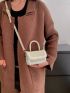 Mini Fuzzy Trim Flap Square Bag