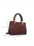 Mini Crocodile Embossed Letter Graphic Square Bag