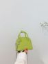 Mini Letter Graphic Litchi Embossed Dome Bag
