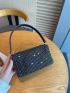 Mini Rhinestone Decor Flap Square Bag