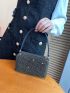 Mini Rhinestone Decor Flap Square Bag