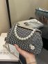 Rhinestone & Faux Pearl Decor Kiss Lock Chain Evening Bag