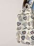 Heart & Cartoon Pattern Functional Backpack