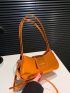 Neon Orange Letter Graphic Baguette Bag