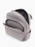 Quilted Embossed Studded Decor Flap Backpack