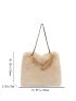 Minimalist Chain Fluffy Shoulder Tote Bag