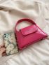 Mini Neon Pink Flap Square Bag