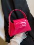 Mini Neon Pink Flap Square Bag