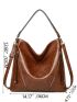 Litchi Embossed Vintage Design Hobo Bag With Wristlet Bag