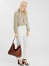 Litchi Embossed Vintage Design Hobo Bag With Wristlet Bag