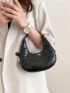 Crocodile Embossed Hobo Bag