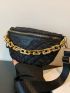 Quilted Chain Decor Waist Bag