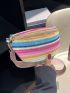 Color Block Striped Pattern Straw Bag