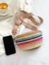 Color Block Striped Pattern Straw Bag