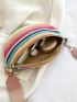 Color Block Striped Pattern Straw Bag