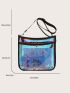 Holographic Contrast Binding Square Bag, Clear Bag