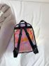 Holographic Pocket Front Backpack, Clear Bag