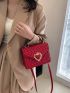 Quilted Heart Detail Square Bag