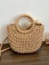 Flower Decor Straw Bag