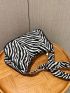 Zebra Striped Pattern Baguette Bag