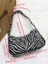 Zebra Striped Pattern Baguette Bag