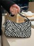 Zebra Striped Pattern Baguette Bag