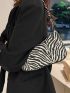 Zebra Striped Pattern Baguette Bag