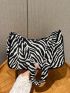 Zebra Striped Pattern Baguette Bag