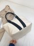 Two Tone Shoulder Tote Bag