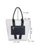 Two Tone Shoulder Tote Bag