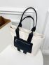 Two Tone Shoulder Tote Bag