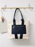 Two Tone Shoulder Tote Bag