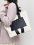 Two Tone Shoulder Tote Bag