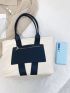 Two Tone Shoulder Tote Bag