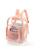 Contrast Binding Clear Zipper Backpack