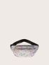 Holographic Geometric Pattern Waist Bag