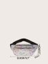 Holographic Geometric Pattern Waist Bag