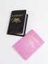 2pcs Letter Graphic Crocodile Embossed Passport Case