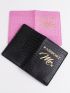 2pcs Letter Graphic Crocodile Embossed Passport Case