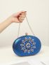 Mini Rhinestone Decor Chain Box Bag