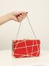 Mini Geometric Pattern Chain Box Bag