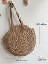 Simple Large Capacity Tote Straw Bag, All-Match Travel Storage Bag, Trendy Beach Bag