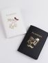 2pcs Metallic Letter Graphic Passport Case