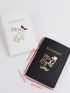 2pcs Metallic Letter Graphic Passport Case